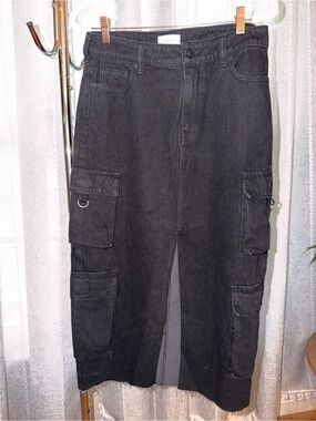 PacSun- Black Cargo Denim Skirt